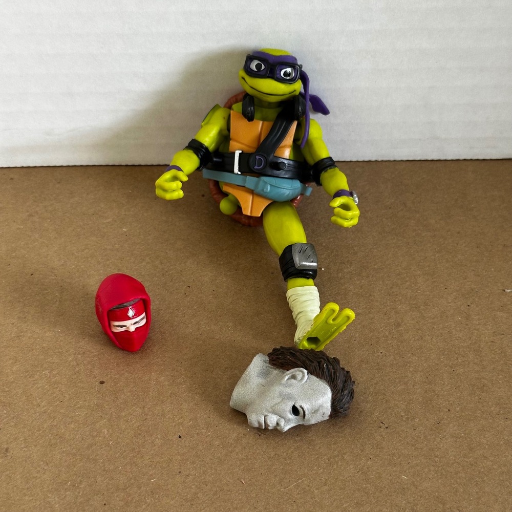 Playmates TMNT Donatello Figure OS Green Good Mutant Mayhem Incomplete Heads